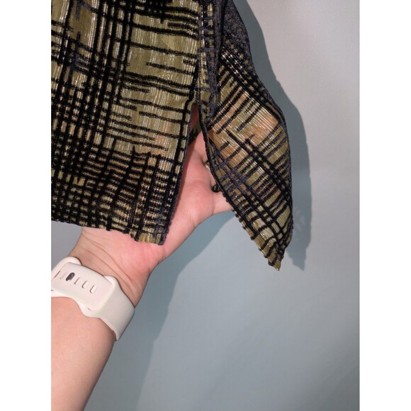 Topshop Tank 4 Women's Black Gold Velvet Trim Spaghetti Straps Vneck Going Out - Picture 2 of 5